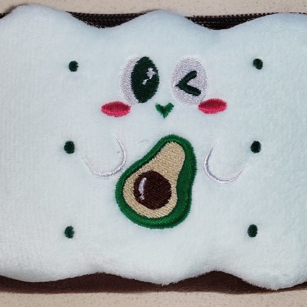 Kawaii Avocado Happy cookie biscuit pencil case makeup bag